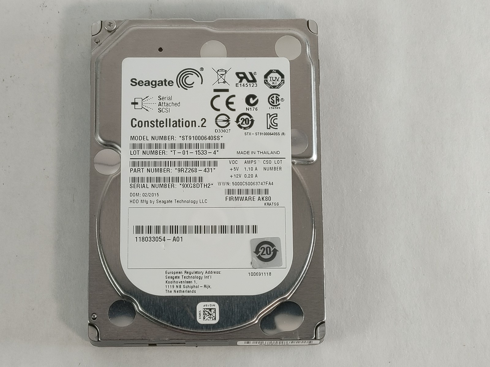 Seagate EMC ST91000640SS 1 TB SAS 2 2.5 in Enterprise Drive