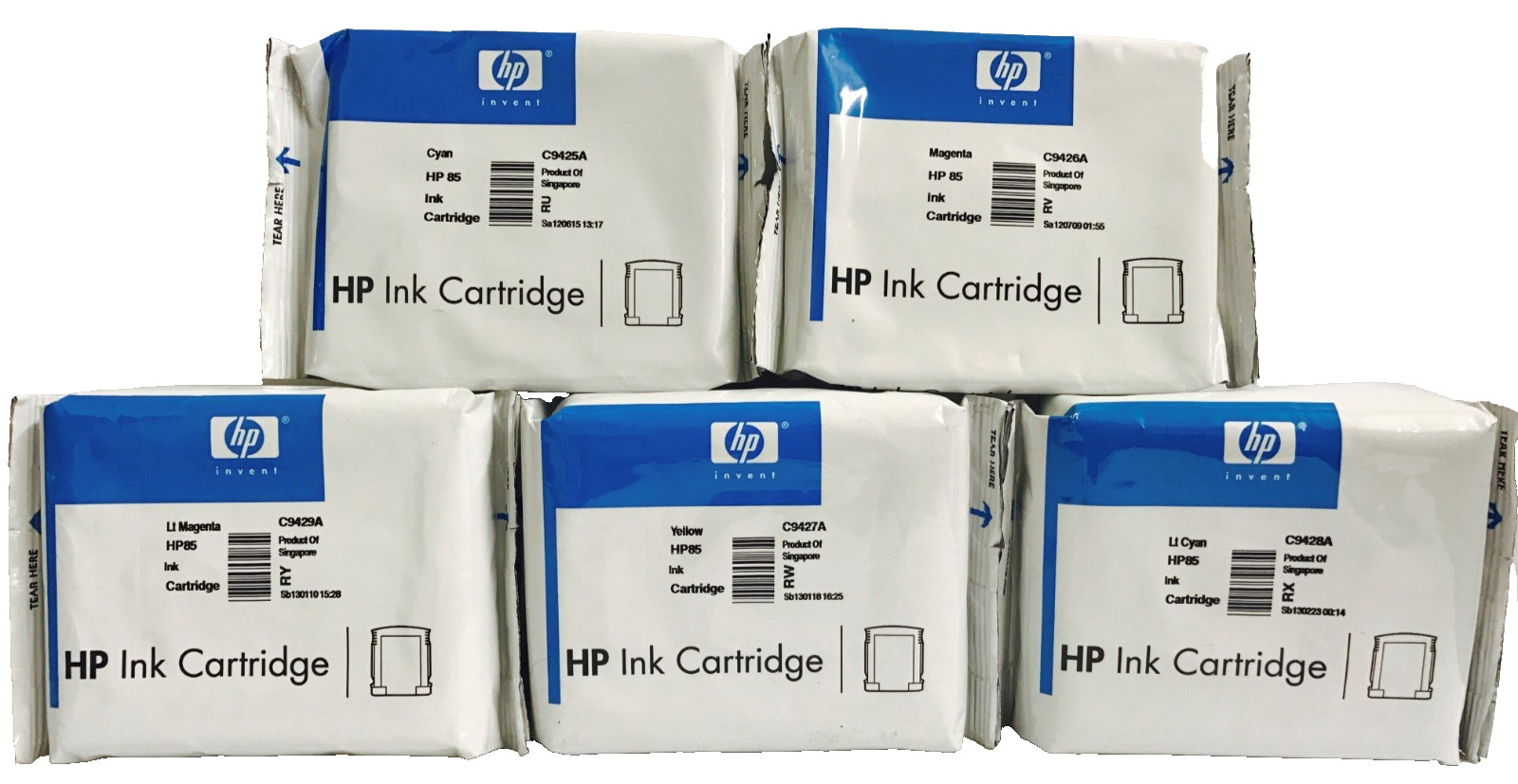 New Genuine HP 85 Color 5PK Ink Cartridges 69ml