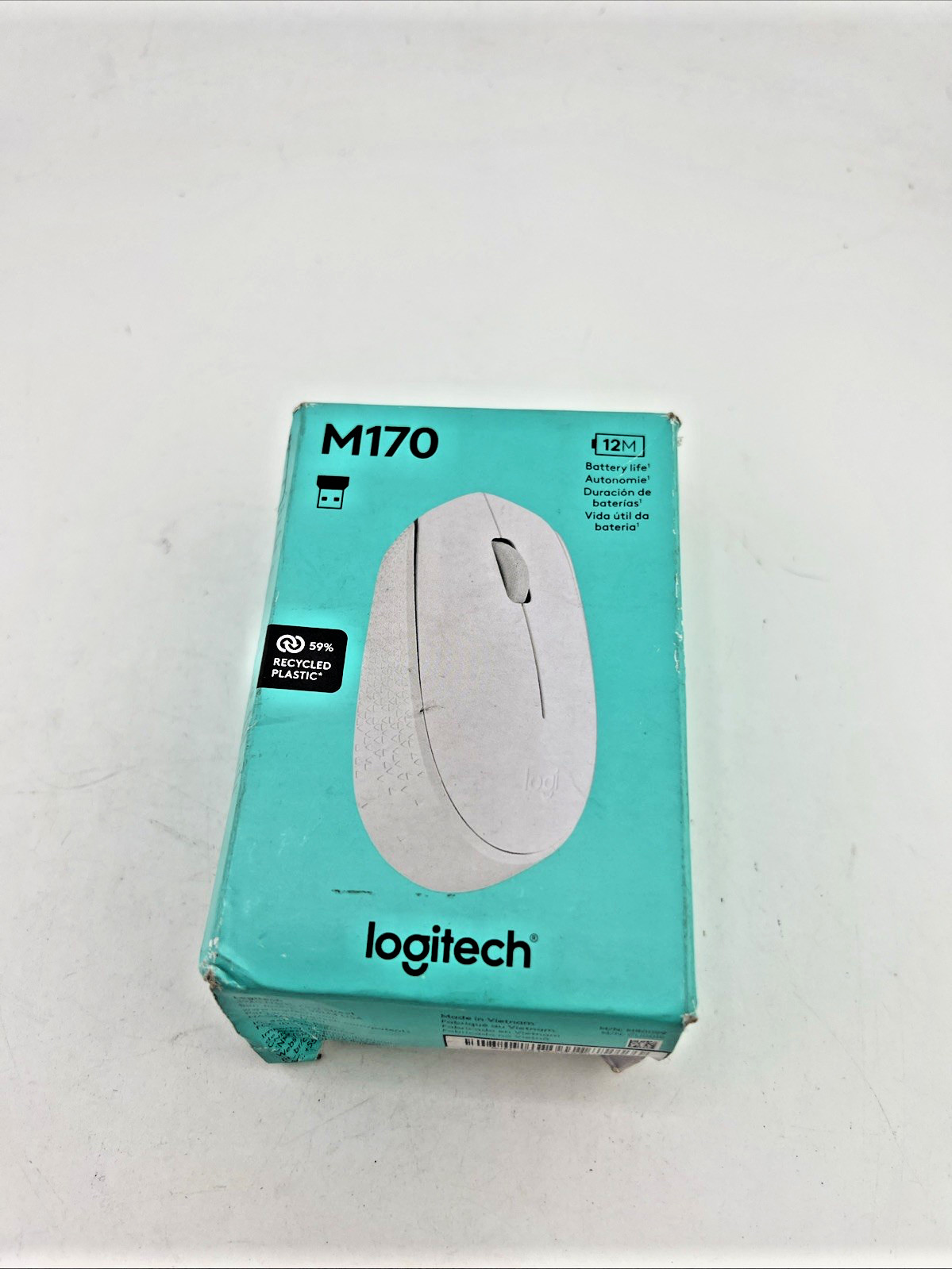 Logitech M170 Compact Ambidextrous 2.4 GHz Wireless Mouse White