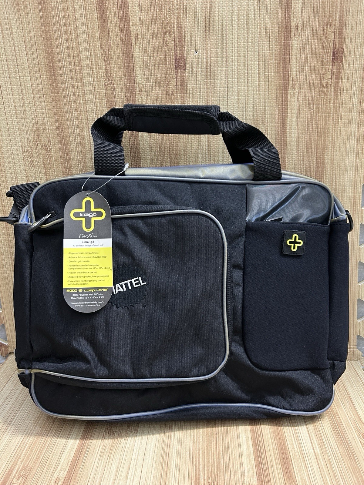 Karim Rashid Imago Mattel Compu Brief Leed’s Black Cyber Pop Art 16" Laptop Bag 