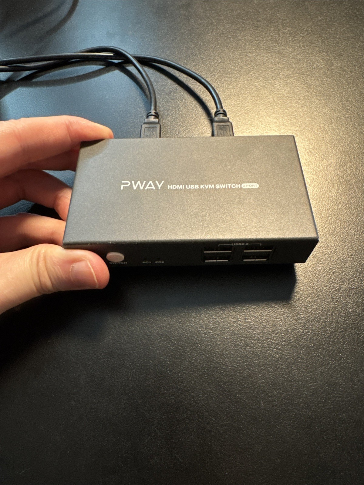 PWAY PW-S7201H2 Portable 2 In 1 Out Dual Monitor HDMI KVM Switch USB Powered