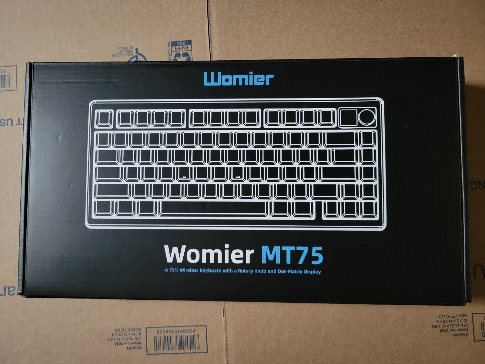 Womier MT75 75% Wireless Mechanical Gaming Keyboard with Knob & Display