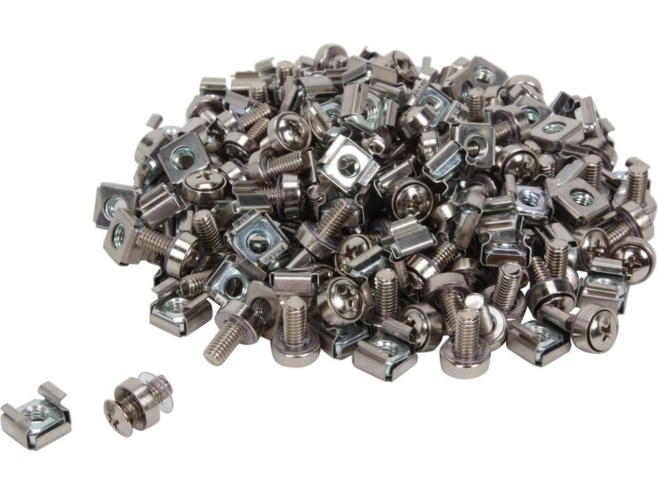 StarTech.com CABSCREWM62 100 Pkg M6 Mounting Screws and Cage Nuts for Server