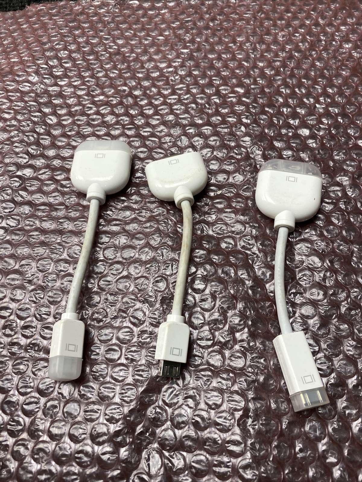 Lot of 3 Genuine Apple Mini-VGA to VGA Monitor Cable Adapters