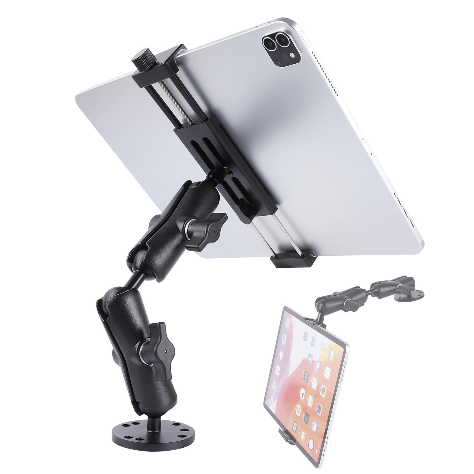 All-Aluminum Heavy Duty Drill Base Tablet Holder Mount for 4.7"-15" iPad Pro,...
