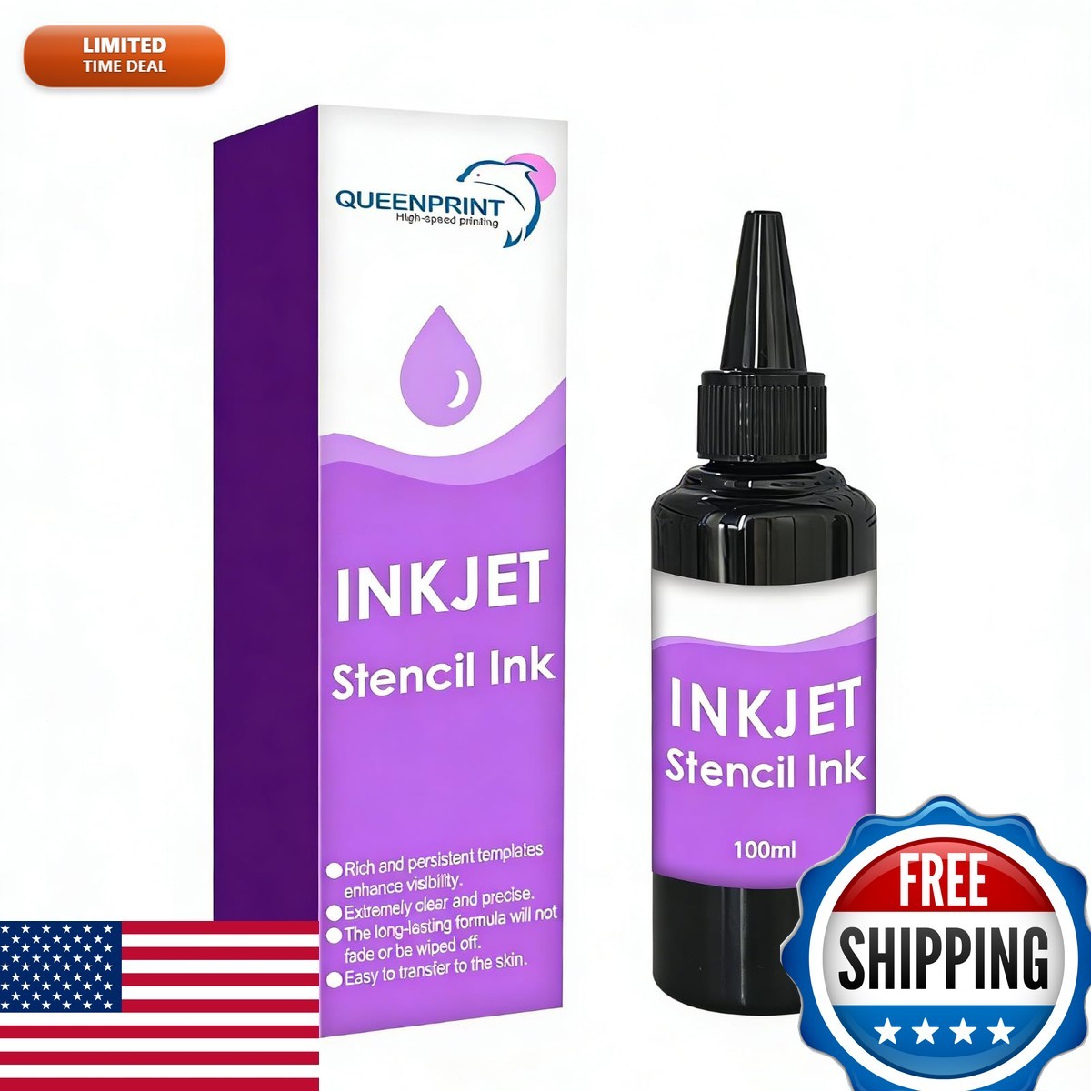 QUEENPRINT Tattoo Stencil Ink Refill 100ml for EcoTank - Violet