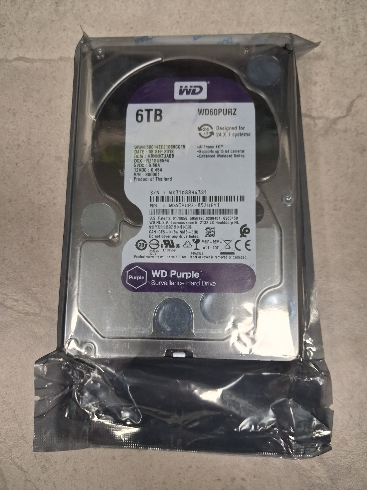 WD WD60PURZ 6TB 3.5 in Enterprise HDD