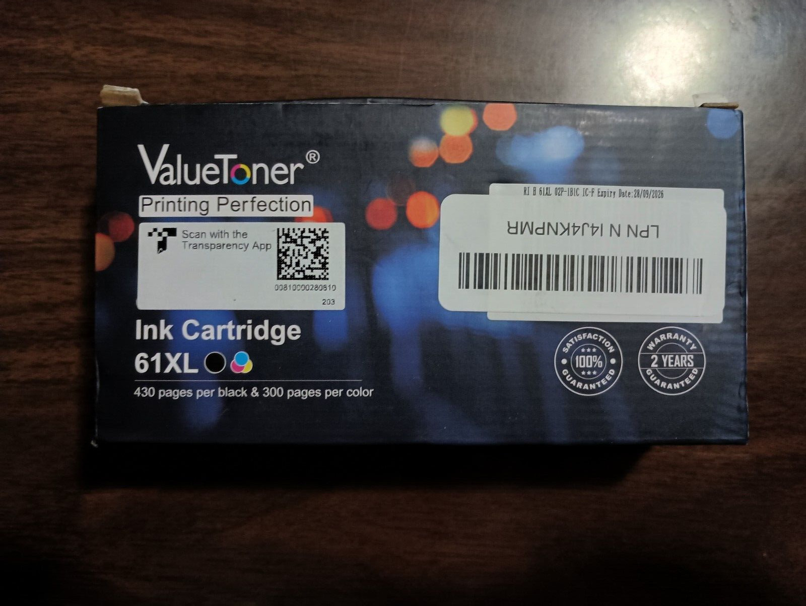 ValueToner 2PK Black & Color Ink Cartridges - For HP 61XL