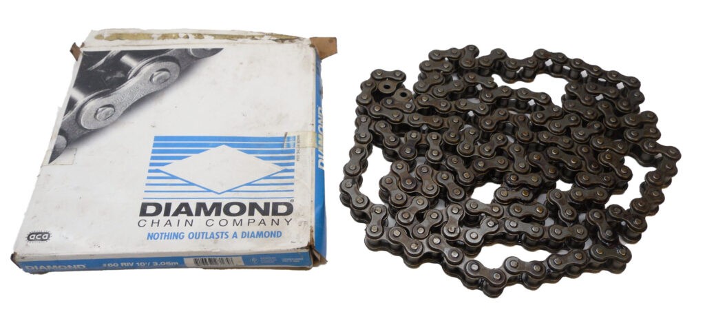 NEW DIAMOND CHAIN COMPANY X-1233-010 ROLLER CHAIN 60 RIVETED 10' *READ*
