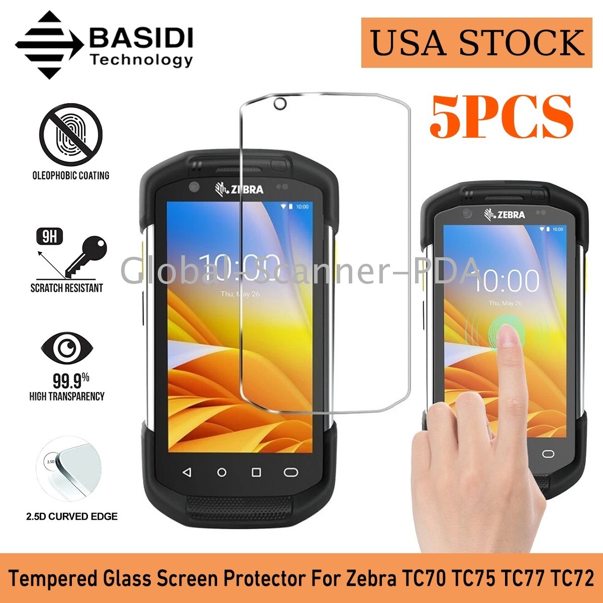 🔥 5-PACK Tempered Glass Screen Protector For Zebra TC70 TC72 TC75 TC77 70X US🔥