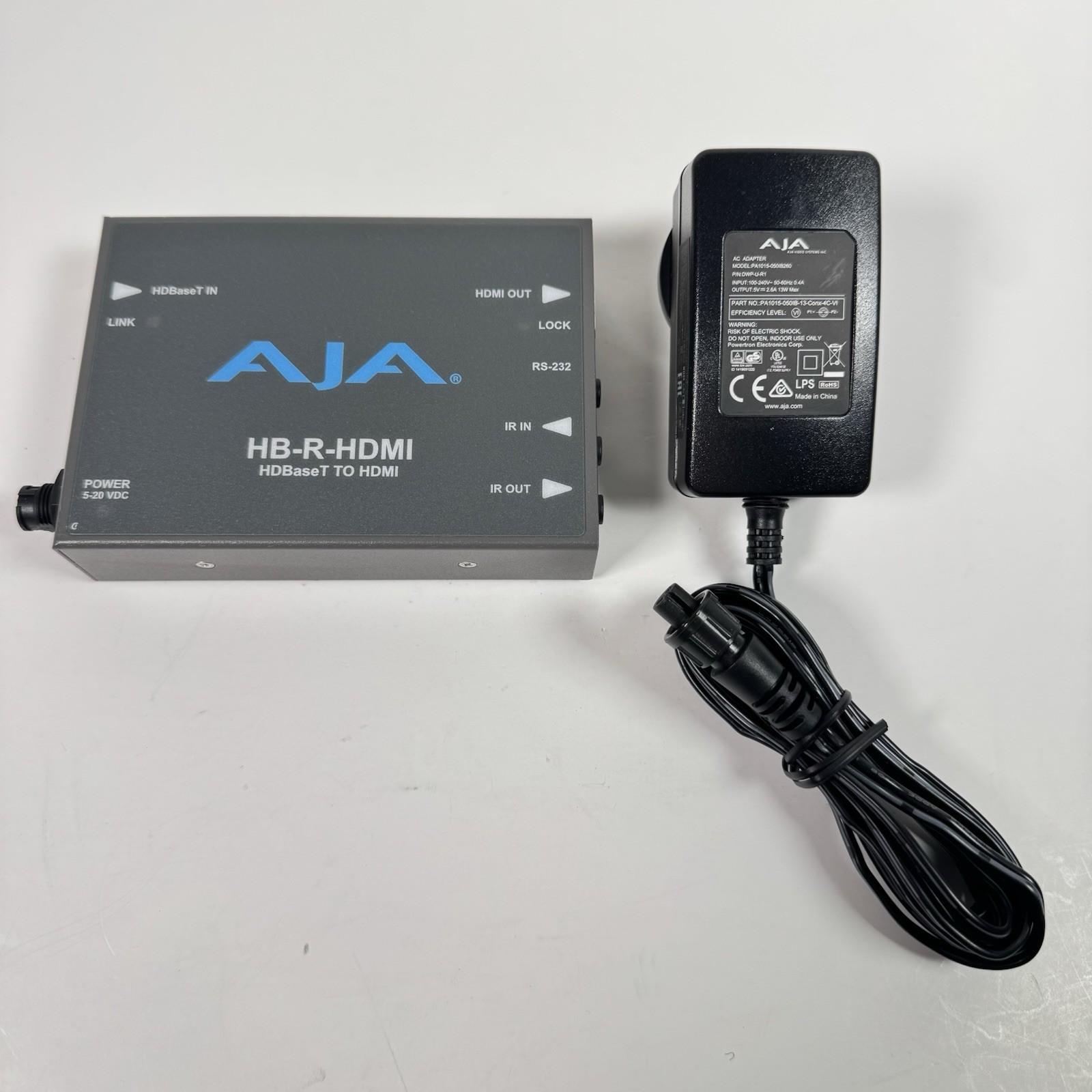 AJA HB-R-HDMI HDBaseT to HDMI Receiver w/ OEM Power Supply Tested Working