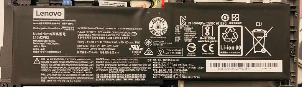 Original Battery for L16M2PB2 BATTERY FOR LENOVO IDEAPAD L16L2PB2