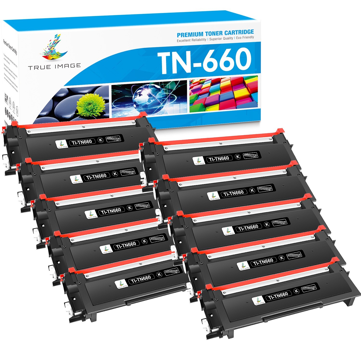 10PK TN660 Toner Cartridges For Brother TN630 MFC-L2700DW DCP-L2540DW HL-L2380DW