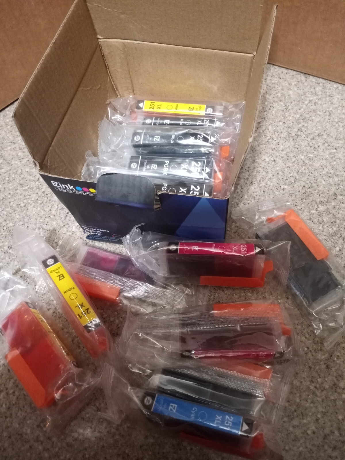 EZink cartridges PG1250XL, CL1251XL cyan x3, magenta x3, yellow x3