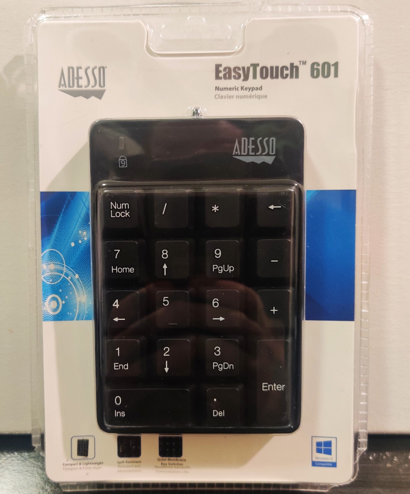 Adesso AKB-601UB - USB Spill Resistant 18-Key Numeric Keypad - akb601ub NEW