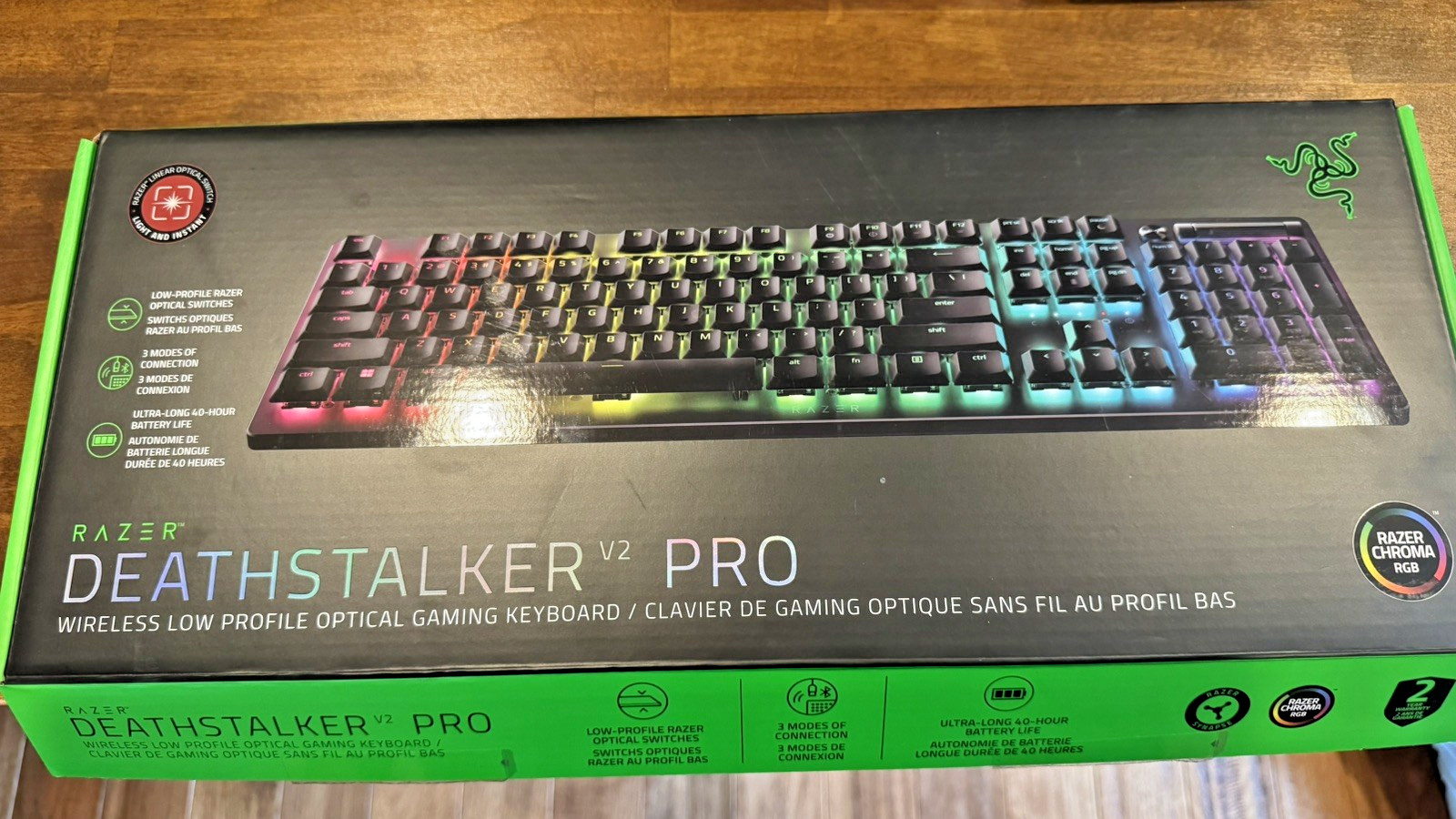Razer DeathStalker V2 Pro Gaming Keyboard-Low Profile linear optical switches