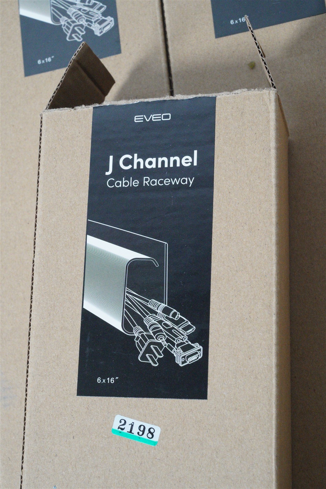  EVEO Cable Management J Channel 16” Cord Cover Cable Raceway Black Qty 6 New