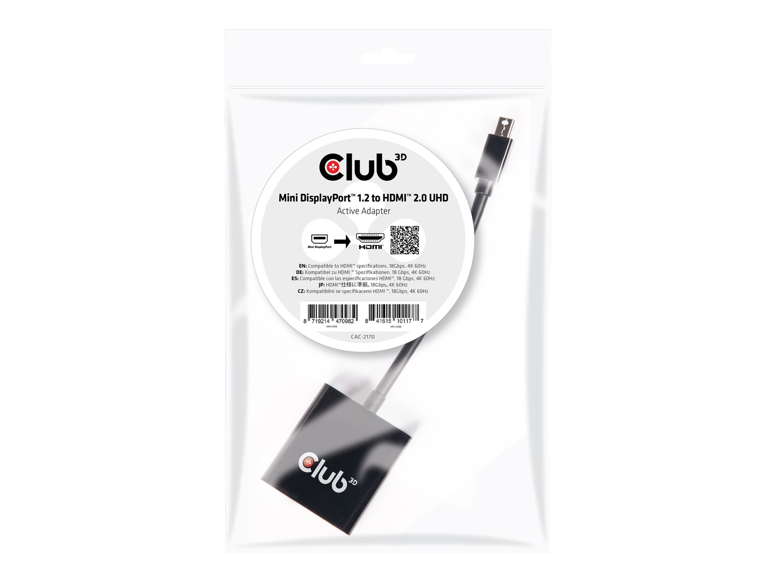 CAC-2170 Club 3D Video / Audio Adapter Mini DisplayPort (M) ~D~