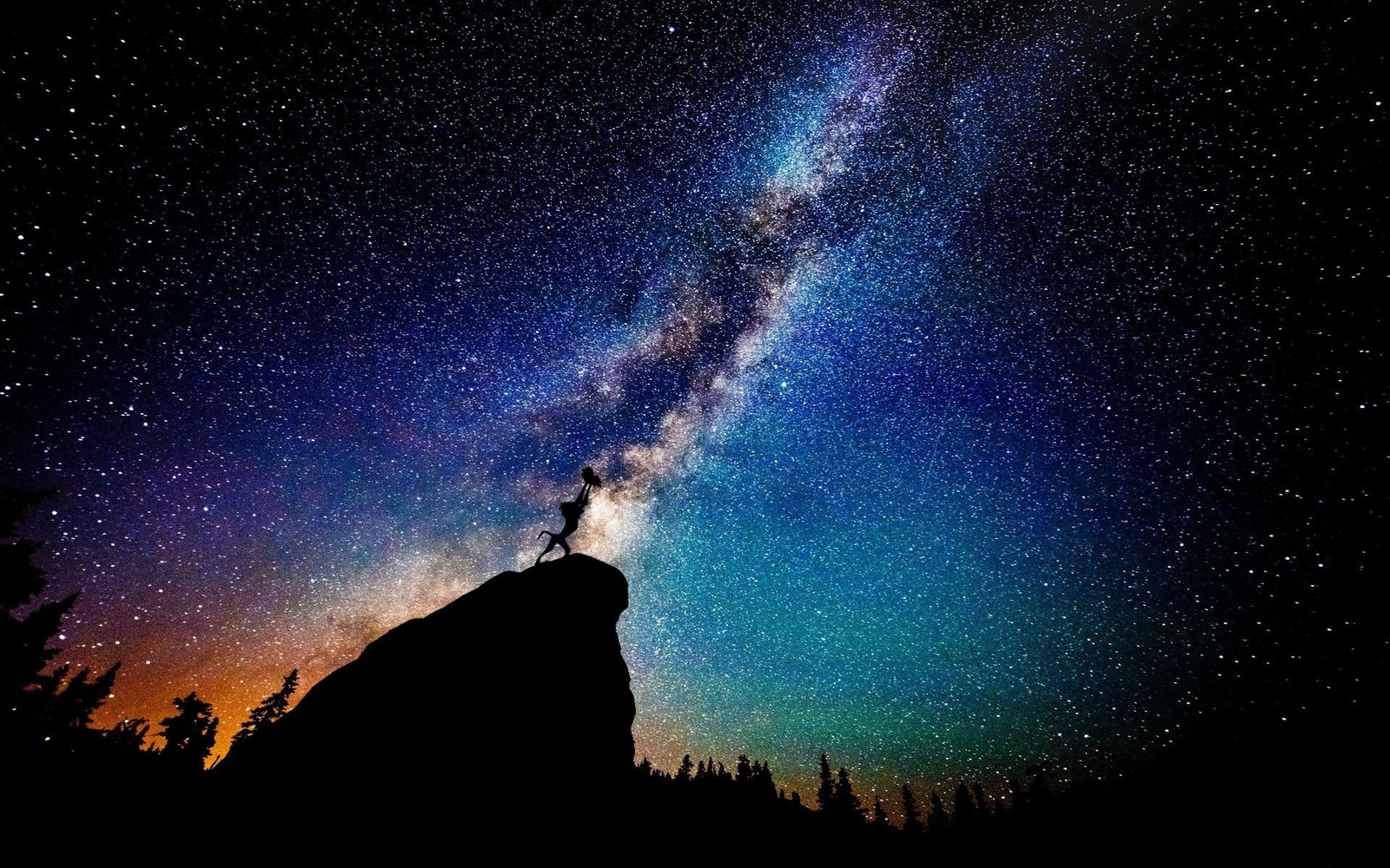 Landscape nebula cliff silhouette the lion king stars Custom Gaming Mat Desk