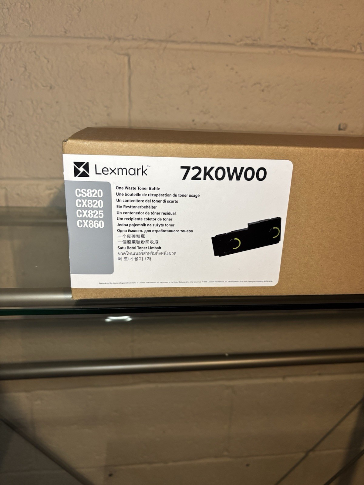 Lexmark CS820 CX825 CX860 Genuine Waste Toner Bottle 72K0W00