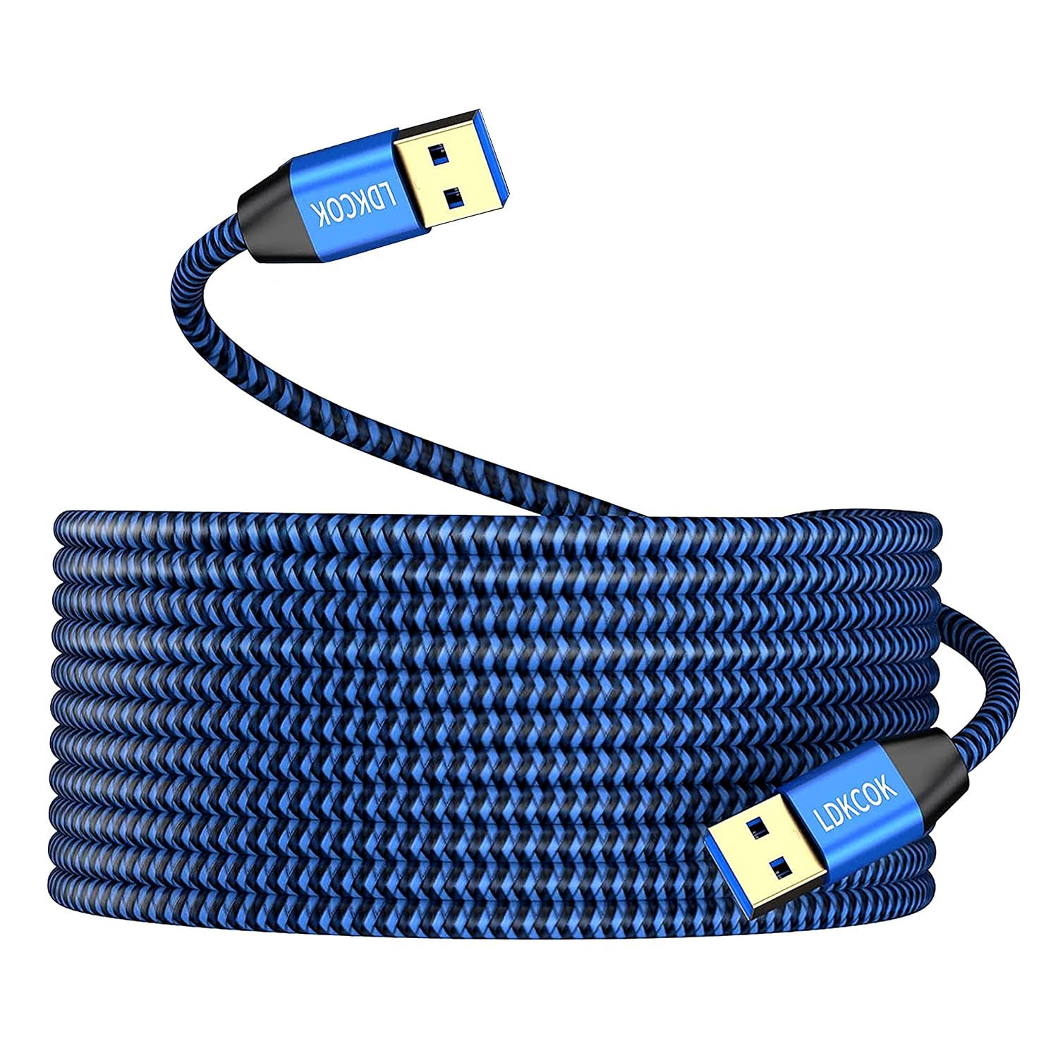 USB to USB Cable 20FT, Durable Braided USB 3.0 Male to Male Type a to Type a Dat