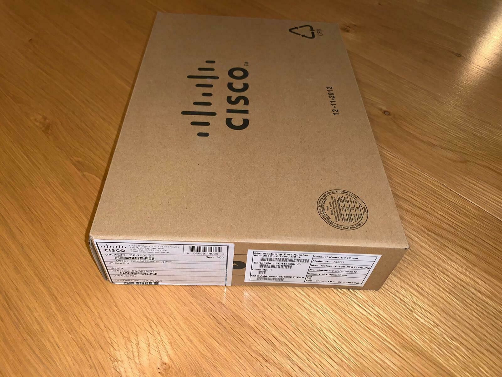 Cisco CP-7965G IP PoE Colour Screen Office Phone 68-3610-03