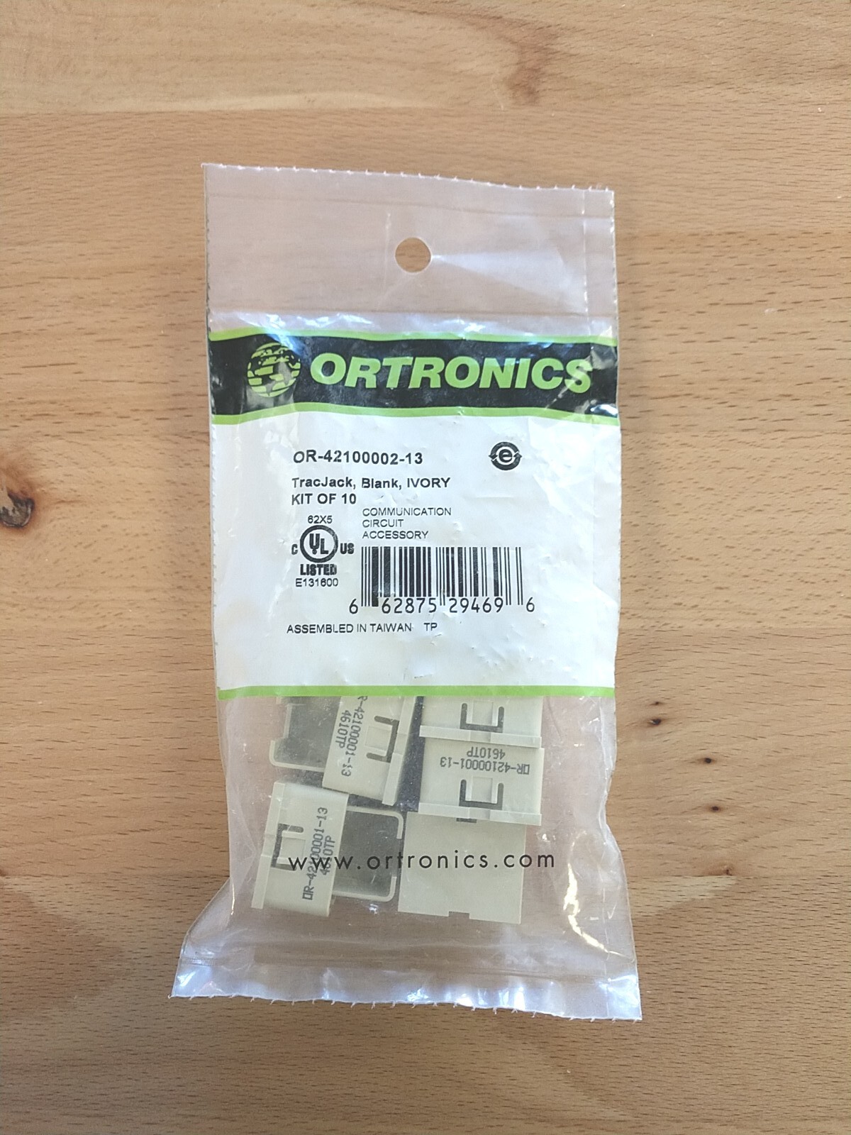 Ortronics Ivory TrackJack Blanks, OR-42100002-13, 10-pack