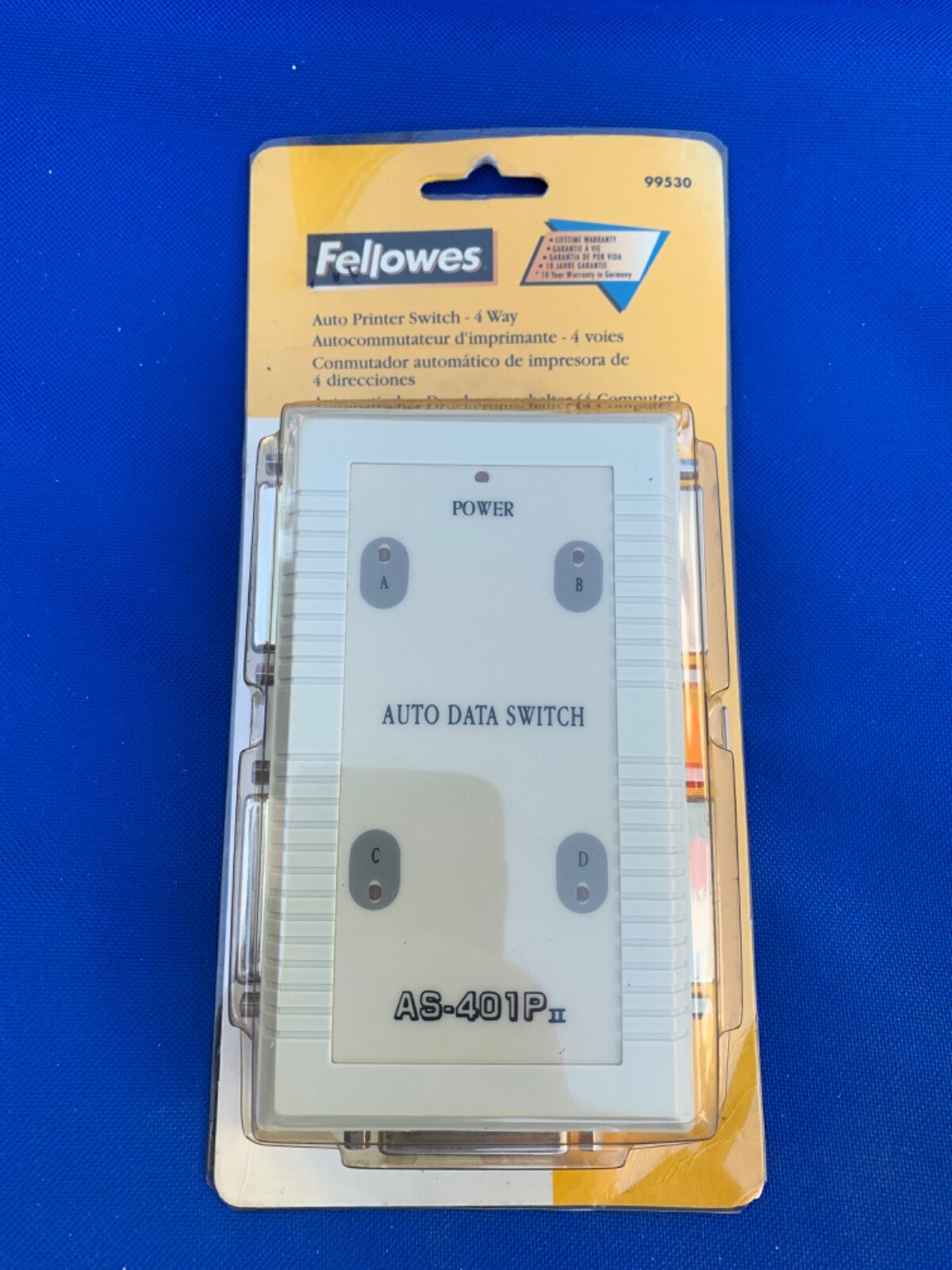 Fellowes  Printer Switch 4-Way to 4 Computers  Vintage Old Stock 1999 #99530