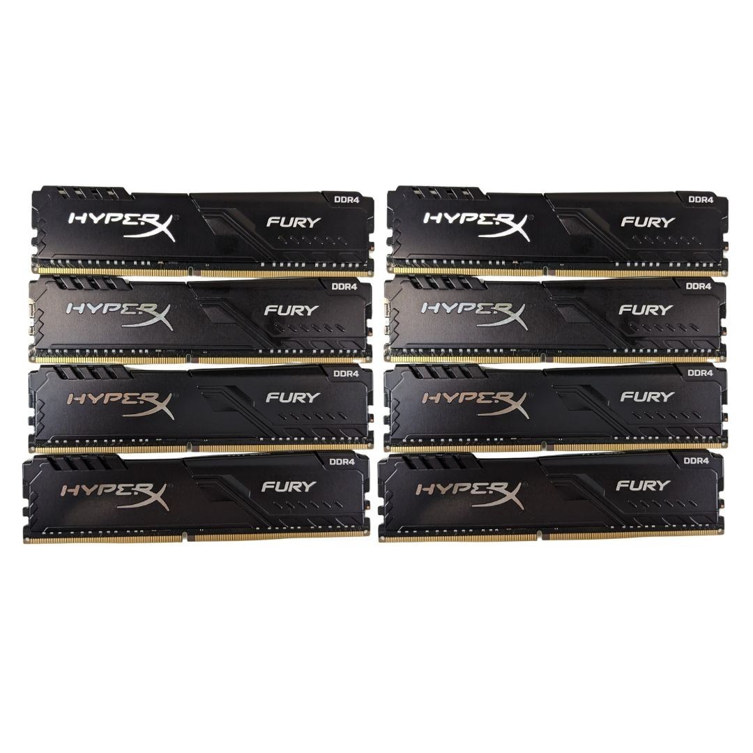 Lot of 8 Kingston Hyper X Fury 16GB 3733MHz SODIMM RAM Memory HP37D4U1S8HC-16X