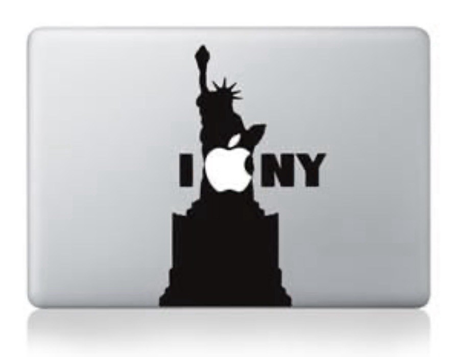 Apple MacBook Laptop Sticker Vinyl Decal I Heart Love NY New York Statue Liberty