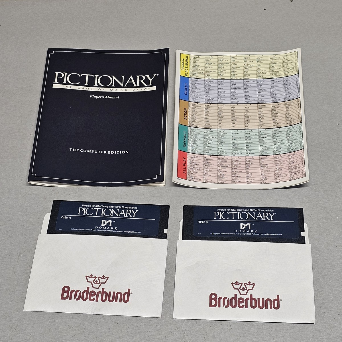 Pictionary The Computer Edition PC Game Floppy Disk Set Broderbund