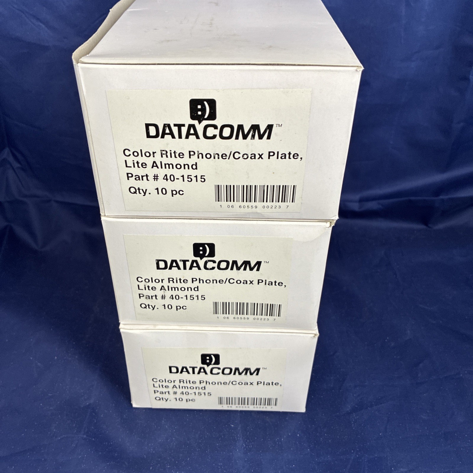 DataComm 40-1515 Color Rite Combination Phone Coax Plate Lite Almond (Lot of 30)