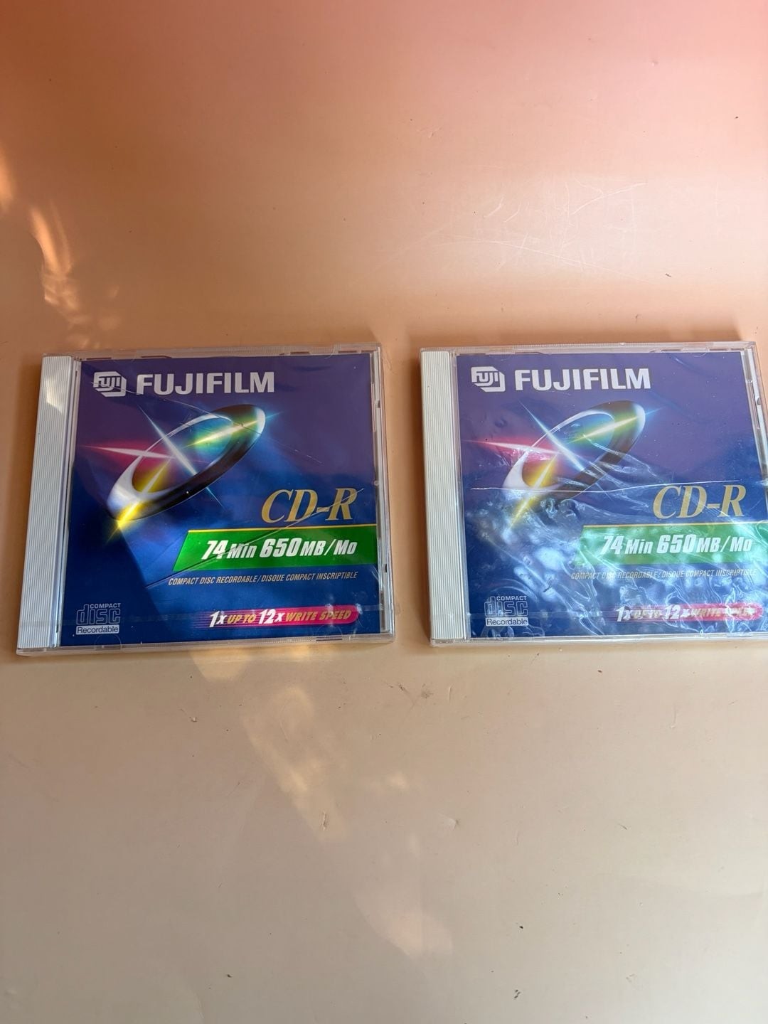 Fujifilm CD-R 74 Min 650MB Recordable Blank Media Jewel Case Lot of 2