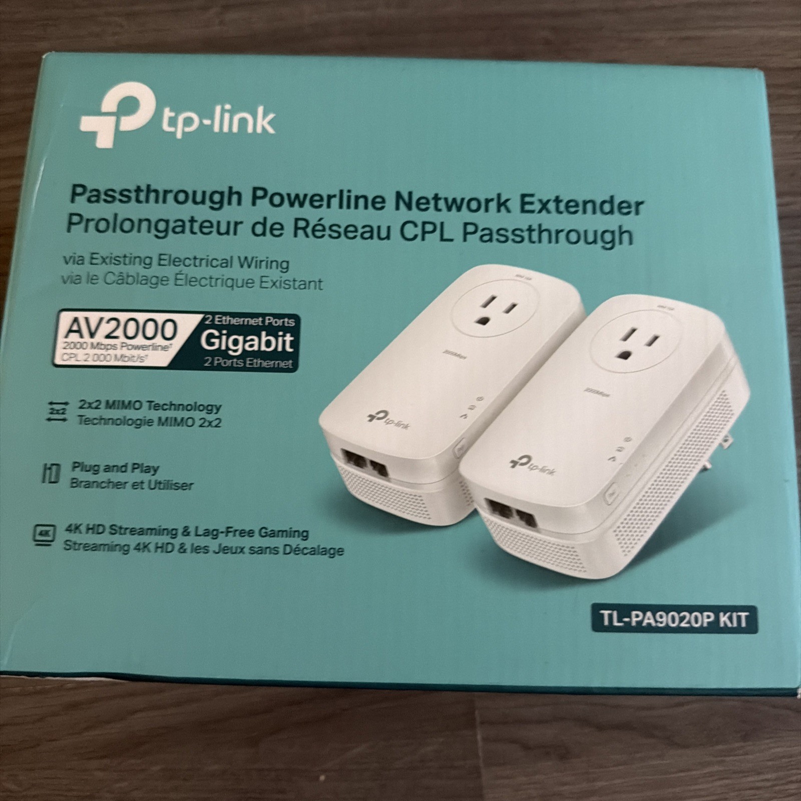 TP-Link AV2000 2-Port Gigabit Powerline Starter Kit TL-PA9020P With Original Box