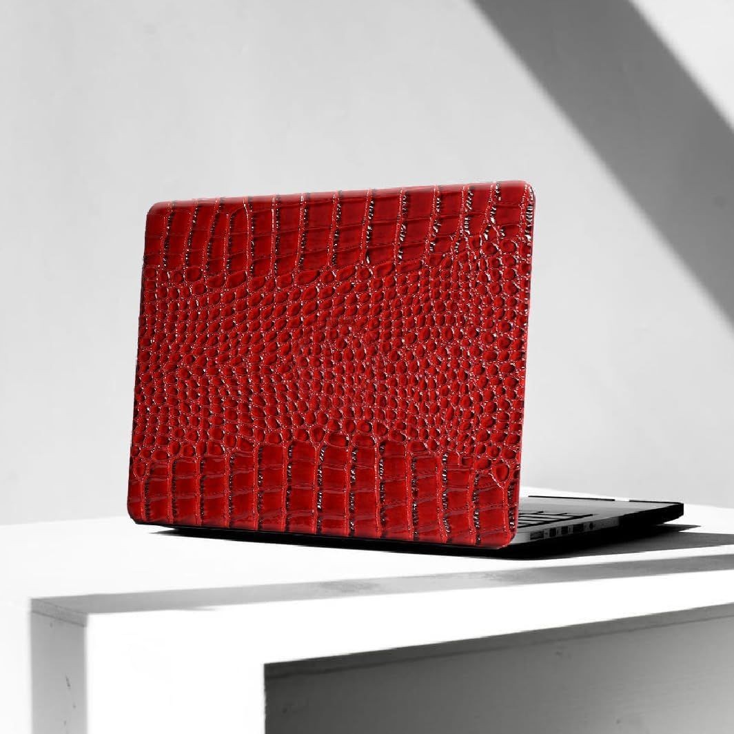 Crocodile Case for MacBook Neo 13 inch 2026 A18 Pro Chip A3404, Burgundy Hardshe