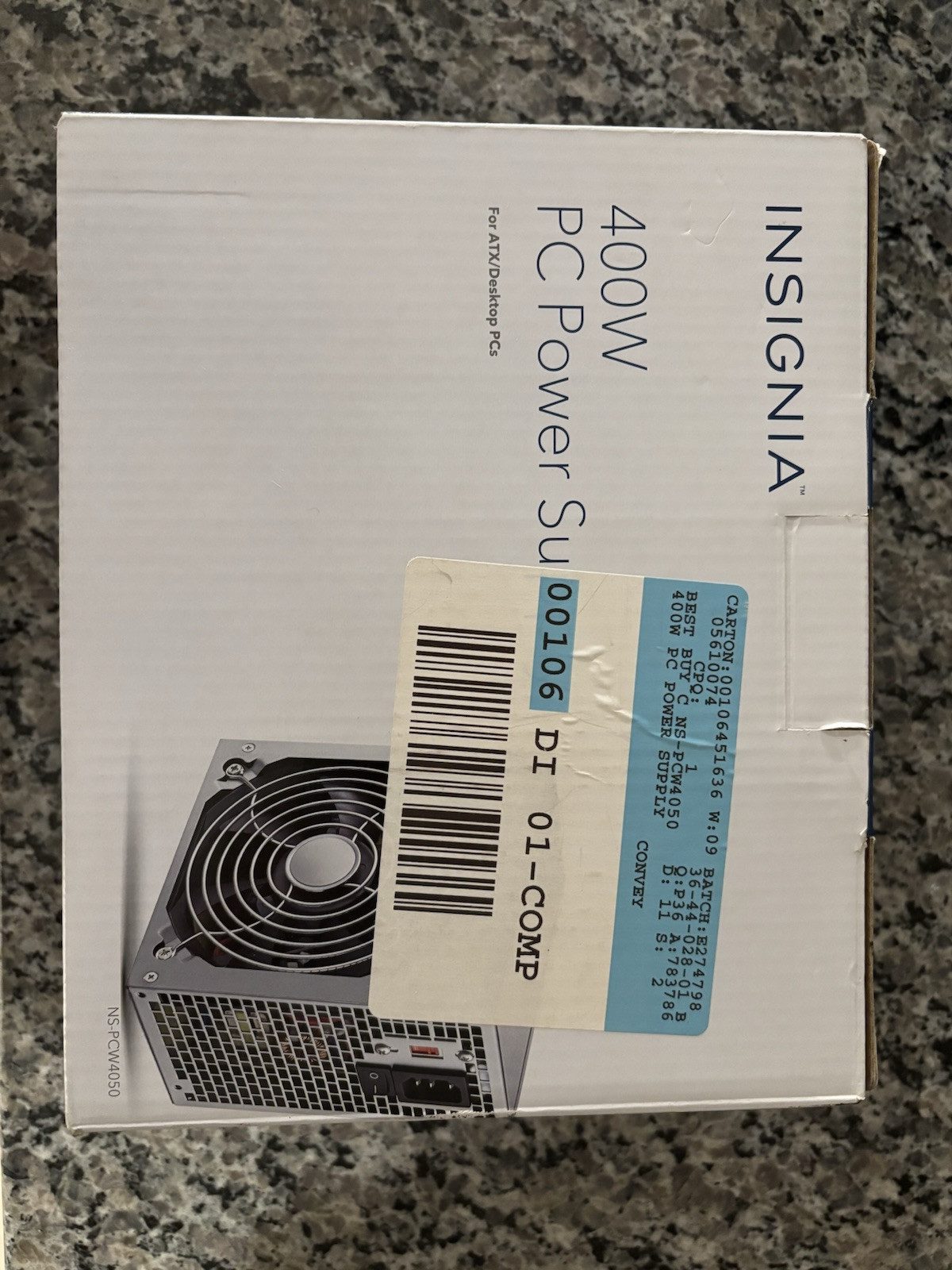Insignia 400W ATX PC Power Supply NS-PCW4050 / Open-Box