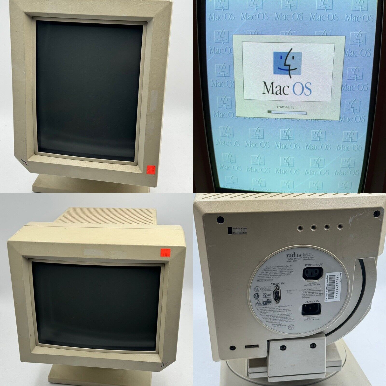 Radius Color Pivot Monitor Portrait Horizontal Display For Macintosh Vintage