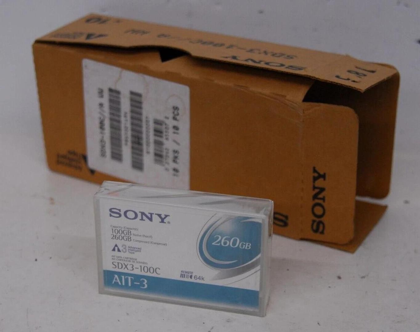 NEW - SONY SDX3-100C A1T-3 Data Tape Cartridge 260GB - Lot of 8