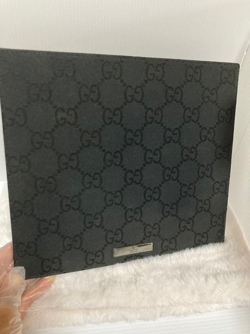 Gucci Canvas Mouse Pad GG Monogram Black Vintage Authentic Used