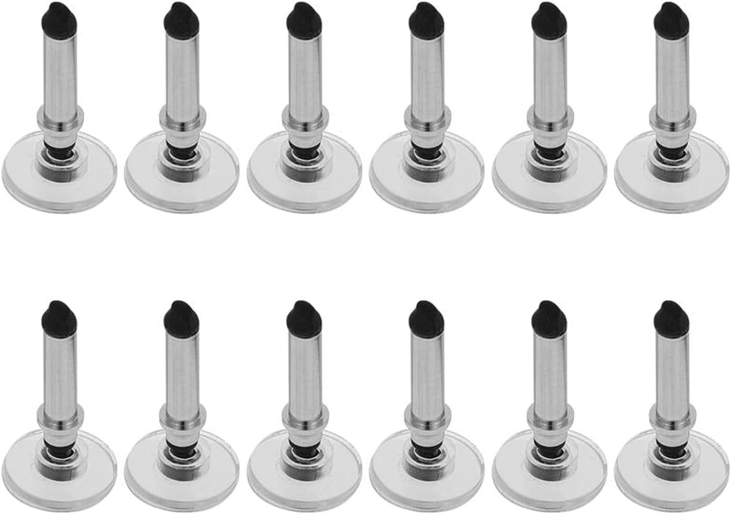 12Pcs Silver Universal Stylus Replacement Disc Tips Round Shape 