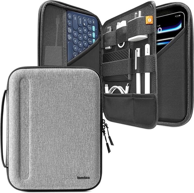 tomtoc FancyCase B06 11" iPad Air Pro Tablet Portfolio Carry Case Gray