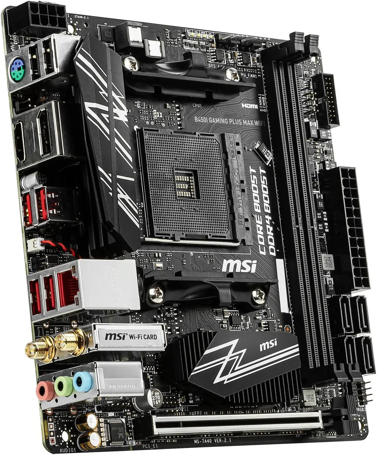 MSI B450I GAMING PLUS MAX WIFI AM4 AMD B450 Mini ITX AMD Motherboard