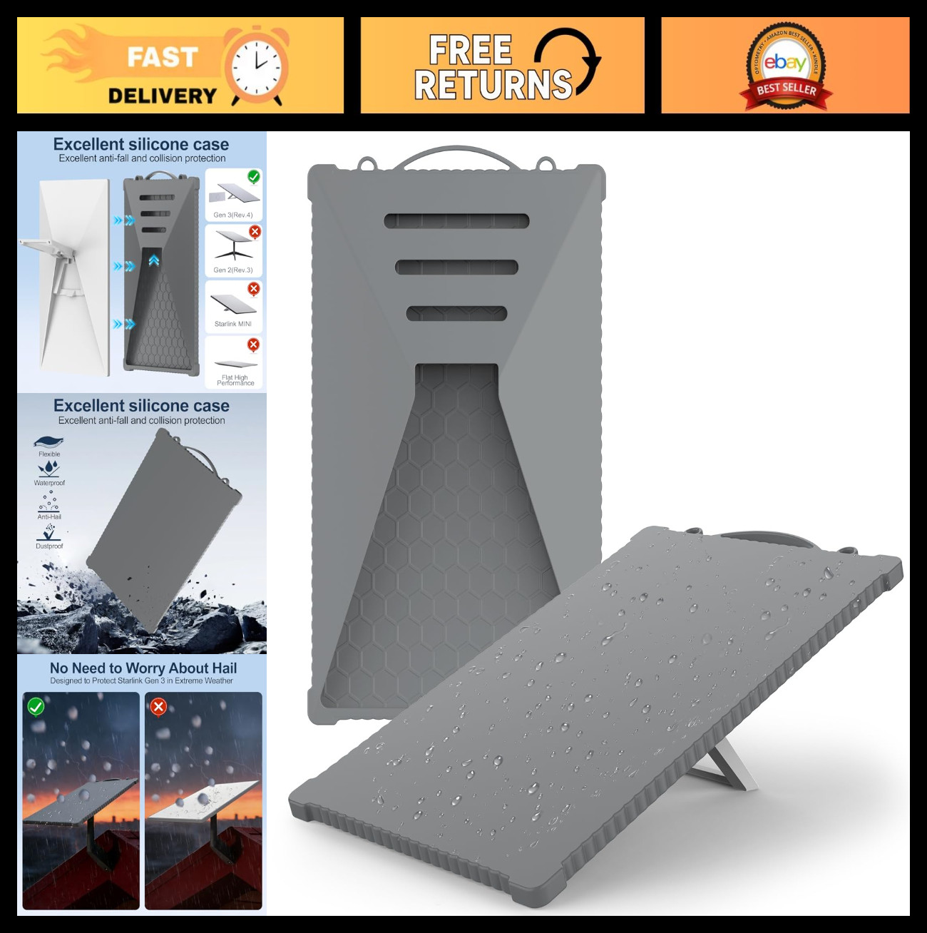 Protective Cover for Starlink Gen 3 Satellite Dish - Waterproof, Impact Resistan