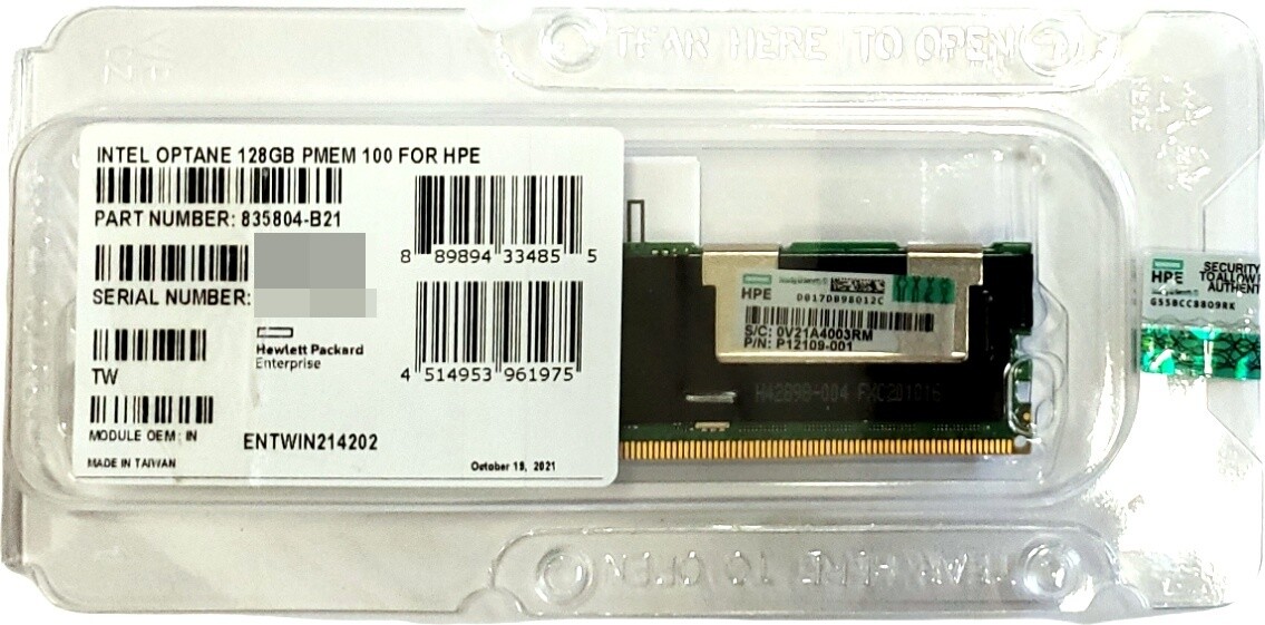 HPE Intel Optane 128GB Persistent Memory 100 Series NVDIMM 844071-001 P12109-001