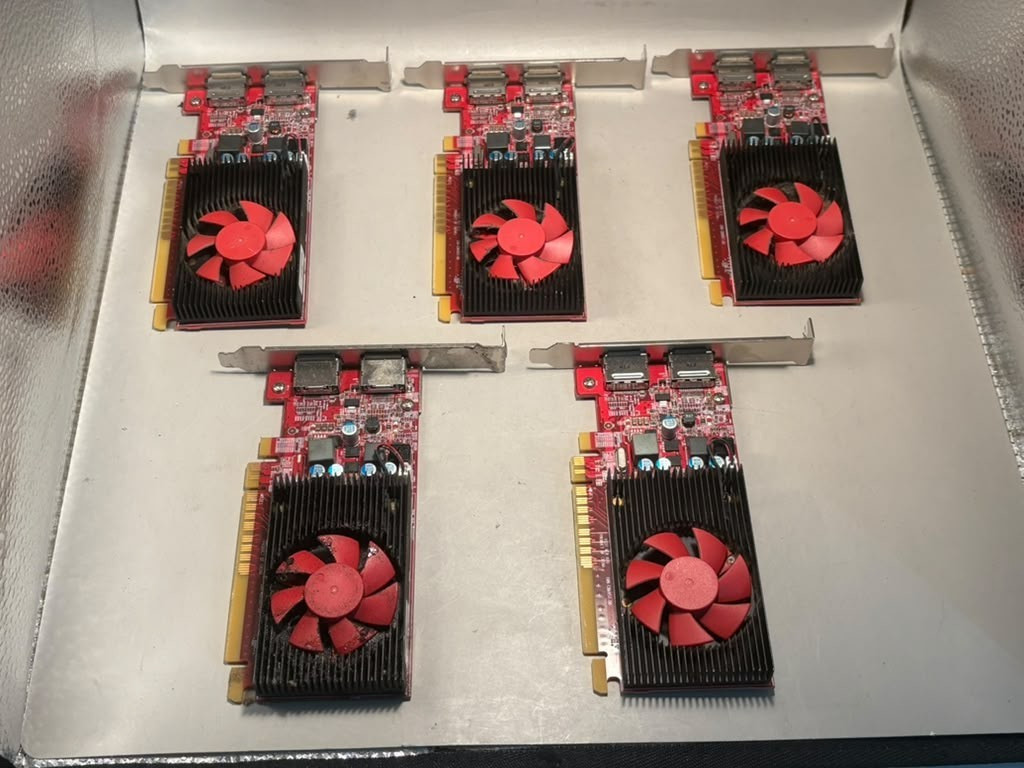 5x AMD Radeon R7 430 2GB DDR3 Full height Graphics Card  2x DP  HP L11302-001