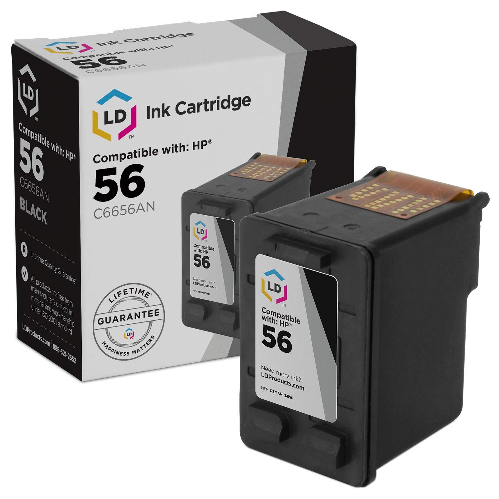 LD Products Replacement for HP 56 / C6656AN Black Ink Cartridge