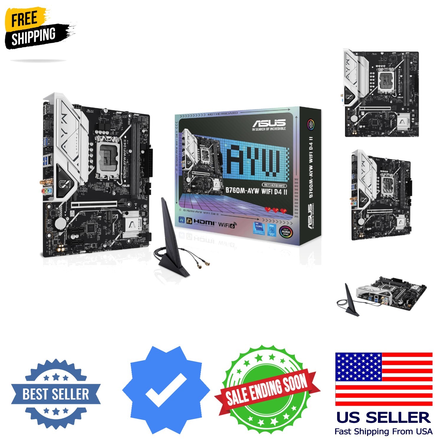 B760M-AYW WiFi D4 II Intel B760 LGA 1700 microATX mATX Motherboard, PCIe 5.0 ...