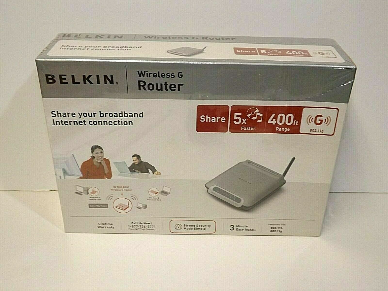 Belkin Wireless G Router 4-port switch - 802.11b/g Brand New Sealed in Box