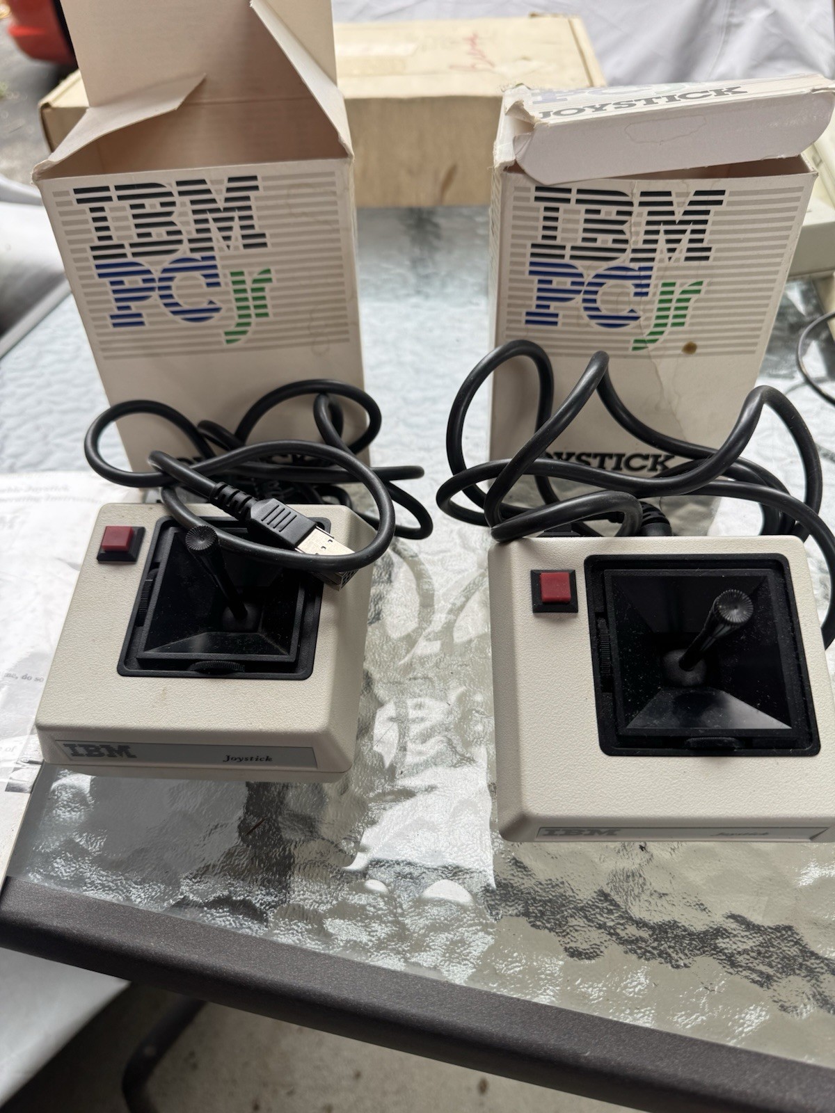 Pair IBM PC jr Joystick  Computer Controller for Gaming Vintage  PCjr  In Boxes