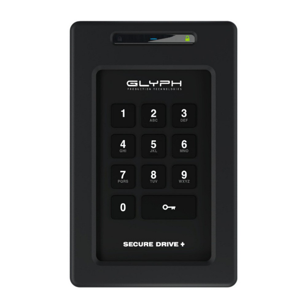 Glyph SecureDrive Plus Encrypted Bus Powered 2TB Solid State Drive Keypad